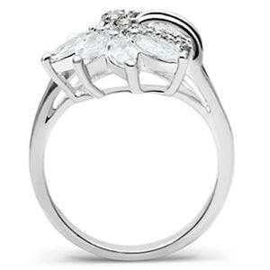 SS018 - 925 Sterling Silver Ring Silver Women AAA Grade CZ Clear