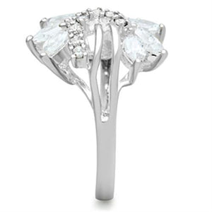 SS018 - 925 Sterling Silver Ring Silver Women AAA Grade CZ Clear