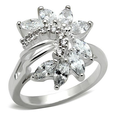 SS018 - 925 Sterling Silver Ring Silver Women AAA Grade CZ Clear