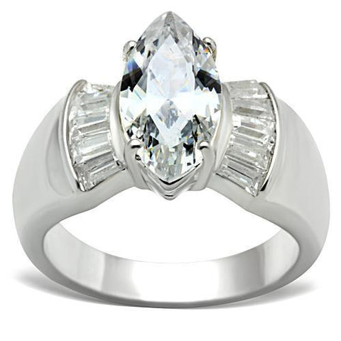 SS028 - 925 Sterling Silver Ring Silver Women AAA Grade CZ Clear