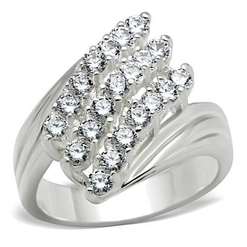 SS035 - 925 Sterling Silver Ring Silver Women AAA Grade CZ Clear