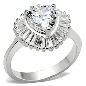 SS041 - 925 Sterling Silver Ring Silver Women AAA Grade CZ Clear
