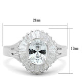 SS042 - 925 Sterling Silver Ring Silver Women AAA Grade CZ Clear