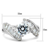 SS043 - 925 Sterling Silver Ring Silver Women AAA Grade CZ Clear