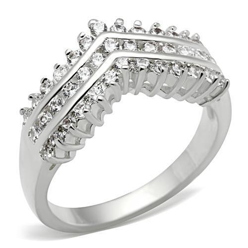 SS051 - 925 Sterling Silver Ring Silver Women AAA Grade CZ Clear