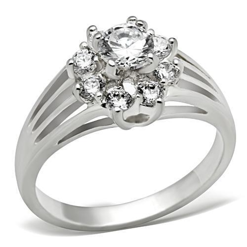 SS053 - 925 Sterling Silver Ring Silver Women AAA Grade CZ Clear