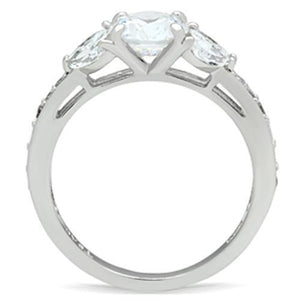 SS059 - 925 Sterling Silver Ring Silver Women AAA Grade CZ Clear