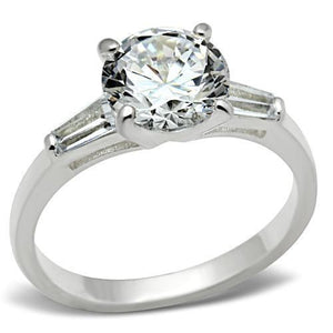 SS061 - 925 Sterling Silver Ring Silver Women AAA Grade CZ Clear