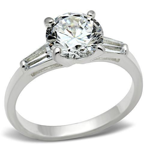 SS061 - 925 Sterling Silver Ring Silver Women AAA Grade CZ Clear