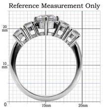 TK003 - Stainless Steel Ring High polished (no plating) Women AAA Grade CZ Clear