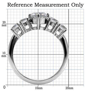 TK003 - Stainless Steel Ring High polished (no plating) Women AAA Grade CZ Clear