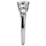 TK003 - Stainless Steel Ring High polished (no plating) Women AAA Grade CZ Clear