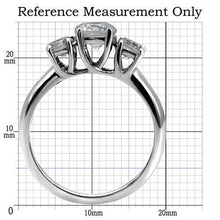 TK004 - Stainless Steel Ring High polished (no plating) Women AAA Grade CZ Clear