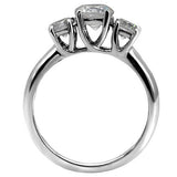 TK004 - Stainless Steel Ring High polished (no plating) Women AAA Grade CZ Clear