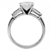 TK005 - Stainless Steel Ring High polished (no plating) Women AAA Grade CZ Clear