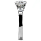 TK005 - Stainless Steel Ring High polished (no plating) Women AAA Grade CZ Clear