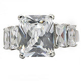 TK007 - Stainless Steel Ring High polished (no plating) Women AAA Grade CZ Clear