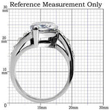 TK008 - Stainless Steel Ring High polished (no plating) Women AAA Grade CZ Clear