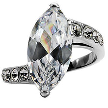 TK008 - Stainless Steel Ring High polished (no plating) Women AAA Grade CZ Clear