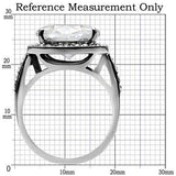 TK010 - Stainless Steel Ring High polished (no plating) Women AAA Grade CZ Clear