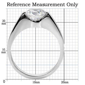 TK012 - Stainless Steel Ring High polished (no plating) Women AAA Grade CZ Clear