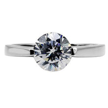 TK012 - Stainless Steel Ring High polished (no plating) Women AAA Grade CZ Clear