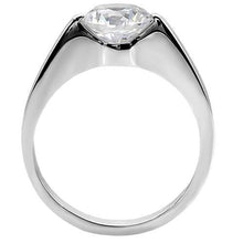 TK012 - Stainless Steel Ring High polished (no plating) Women AAA Grade CZ Clear