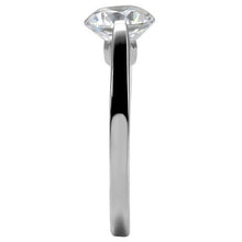 TK012 - Stainless Steel Ring High polished (no plating) Women AAA Grade CZ Clear