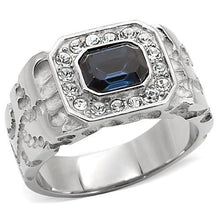 TK02210 - Stainless Steel Ring High polished (no plating) Men Top Grade Crystal Montana