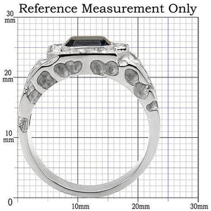 TK02210 - Stainless Steel Ring High polished (no plating) Men Top Grade Crystal Montana