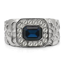 TK02210 - Stainless Steel Ring High polished (no plating) Men Top Grade Crystal Montana