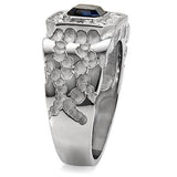 TK02210 - Stainless Steel Ring High polished (no plating) Men Top Grade Crystal Montana