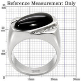 TK02214 - Stainless Steel Ring High polished (no plating) Men Semi-Precious Jet