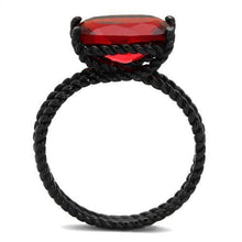 TK030J - Stainless Steel Ring IP Black(Ion Plating) Women Synthetic Siam