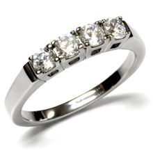 TK047 - Stainless Steel Ring High polished (no plating) Women AAA Grade CZ Clear