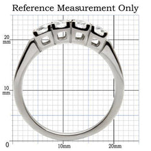 TK047 - Stainless Steel Ring High polished (no plating) Women AAA Grade CZ Clear