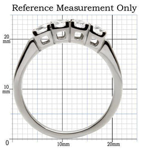 TK047 - Stainless Steel Ring High polished (no plating) Women AAA Grade CZ Clear
