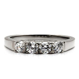 TK047 - Stainless Steel Ring High polished (no plating) Women AAA Grade CZ Clear