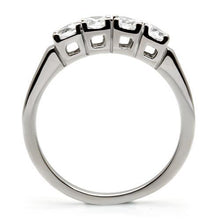 TK047 - Stainless Steel Ring High polished (no plating) Women AAA Grade CZ Clear