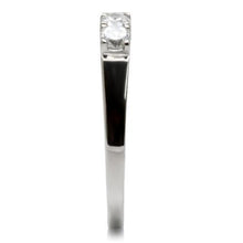 TK047 - Stainless Steel Ring High polished (no plating) Women AAA Grade CZ Clear