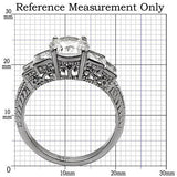 TK057 - Stainless Steel Ring High polished (no plating) Women AAA Grade CZ Clear