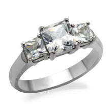 TK058 - Stainless Steel Ring High polished (no plating) Women AAA Grade CZ Clear
