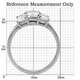 TK058 - Stainless Steel Ring High polished (no plating) Women AAA Grade CZ Clear