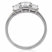 TK058 - Stainless Steel Ring High polished (no plating) Women AAA Grade CZ Clear