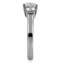 TK058 - Stainless Steel Ring High polished (no plating) Women AAA Grade CZ Clear