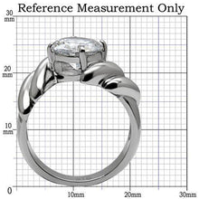 TK060 - Stainless Steel Ring High polished (no plating) Women AAA Grade CZ Clear