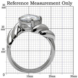 TK060 - Stainless Steel Ring High polished (no plating) Women AAA Grade CZ Clear