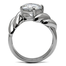 TK060 - Stainless Steel Ring High polished (no plating) Women AAA Grade CZ Clear