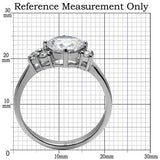 TK062 - Stainless Steel Ring High polished (no plating) Women AAA Grade CZ Clear