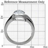 TK064 - Stainless Steel Ring High polished (no plating) Women AAA Grade CZ Clear